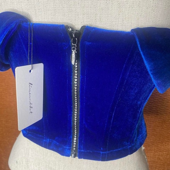 NWT Line & Dot Du Jour Crop Top in Sapphire, size S & L. - Picture 8 of 10